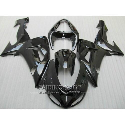 Motorcycle Glossy black Fairings For Kawasaki Ninja zx10r 2006 2007 06 07 100%Fit Fairing kit EMS free x50