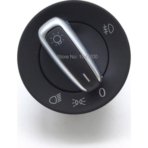 3C8941431B Chrome Headlight Fog Lamp Control Switch For VW Caddy III Touran Jetta Golf V VI 5 6 Jetta Passat B6 CC Sharan Rabbit