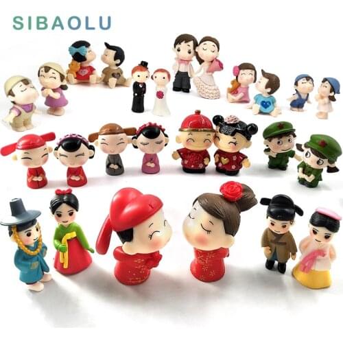 Chinese Wedding decoration Doll Bonsai Figurine home decor miniature fairy garden Cartoon Statue decoration accessories modern