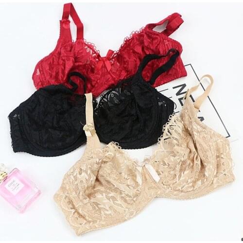 Summer Style Full Cup European And American Luxury Brand Ultra-Thin Bra Sexy Push Up Cotton Breathable Lace Bra C D E CUP