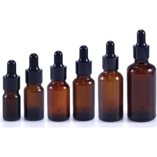 10 x 5ml 10ml 15ml 20ml 30ml 50ml 100ml Glass Eye Dropper Drop Amber Glass Aromatherapy Liquid Pipette Bottle Refillable Bottles