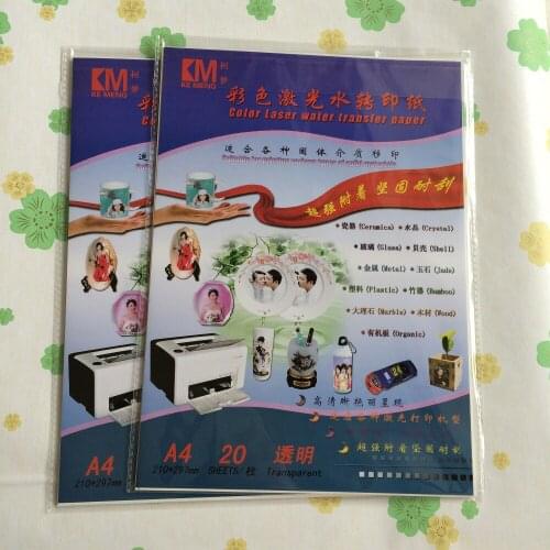 New upgrade A4 size (20 pieces/lot) clear/transparent laser water decal paper no need spray varnish/lacquer/acrylic