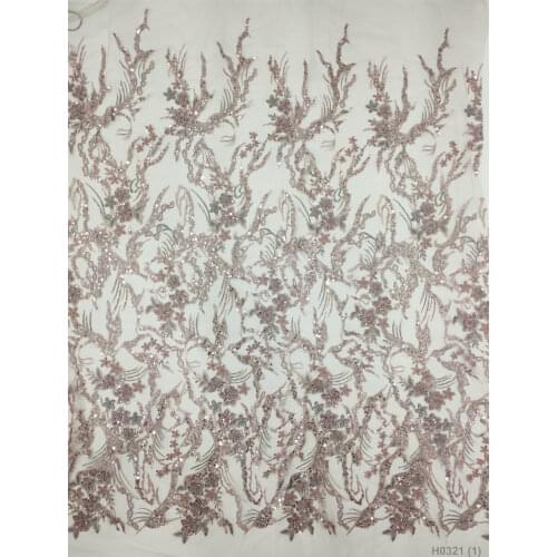 Latest 2021 Tulle Lace Fabric High Quality African Embroidery Swiss French Guipure Sequins Wedding Party Dress Beaded 5yards