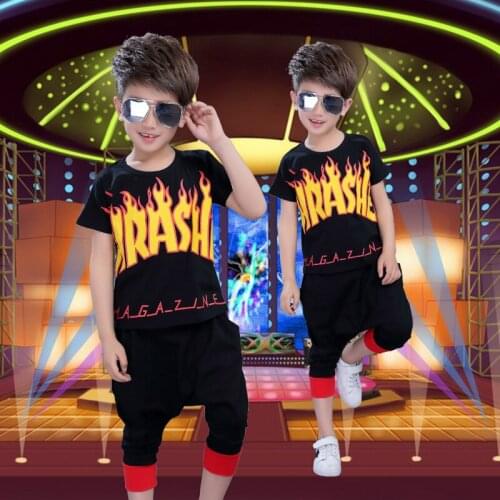 New Children Hip Hop Stage Wear Clothing Set Jazz Dance Costumes Girls Street Dance Sequins Show Clothes Modern Child