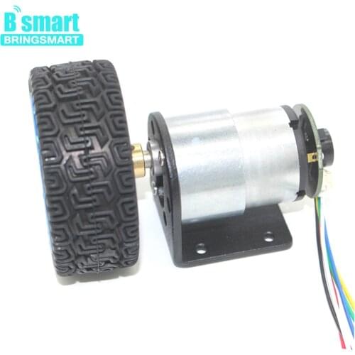 Wholesale JGB37-520 Micro Gear Motor 12V DC Motor 6V 7-1590RPM With Encoder Mounting Bracket Coupling And Wheel Toy Car Kits