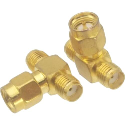 Adapter SMA male plug to 2x SMA female jack T Splitter RF COAXIAL Connector