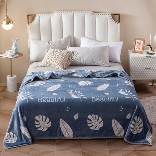 Feather Soft Warm Coral Fleece Blanket Winter Sheet Bedspread Sofa Plaid Throw Light Thin Mechanical Wash Flannel Blankets SSXYH