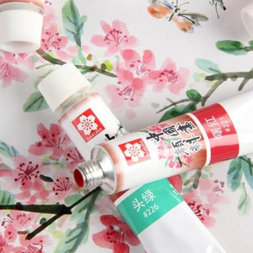 SAKURA Portable Chinese Painting Pigment Watercolor Paint Pigment 12ML Acuarelas Landscape Drawing Art Supplies Pigment XTCW