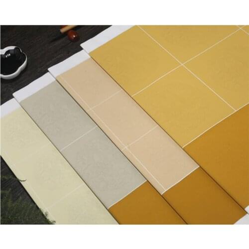 5pc Retro Batik Rice paper set of 56 lattice half-boiled semi-boiled brush calligraphy writing paper 48x180cm