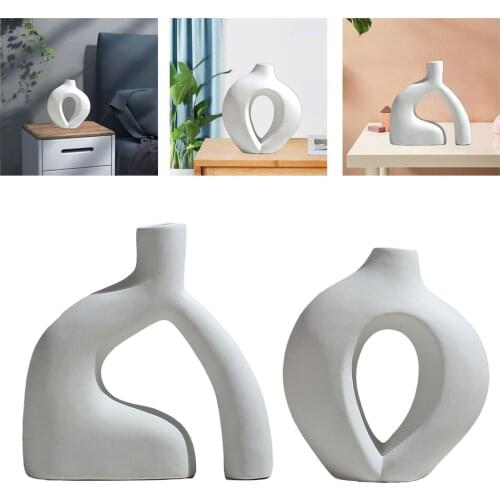 2pcs Ceramic Vase Simplest Decorative Shelf Bookcase Decoration Centerpiece