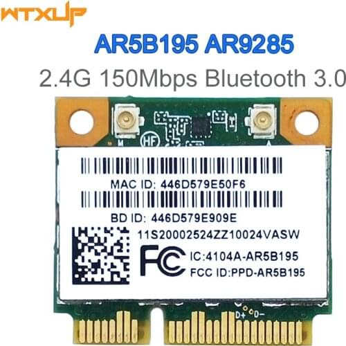 Network Card for Laptop Lenovo G480 G580 G780 Y480 Y580 Y570 AR5B195 AR9285 2.4G Bluetooth3.0 Wireless WiFi Network Adapter