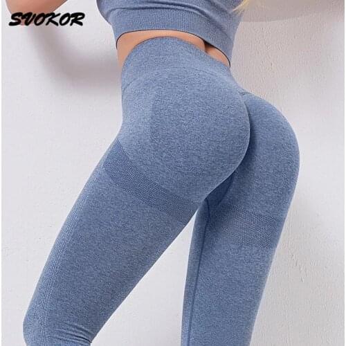 SVOKOR Bubble Butt Leggings Sport Women Fitness Yoga Pants Push Up High Waist Sports Leggings Gym Workout Pants