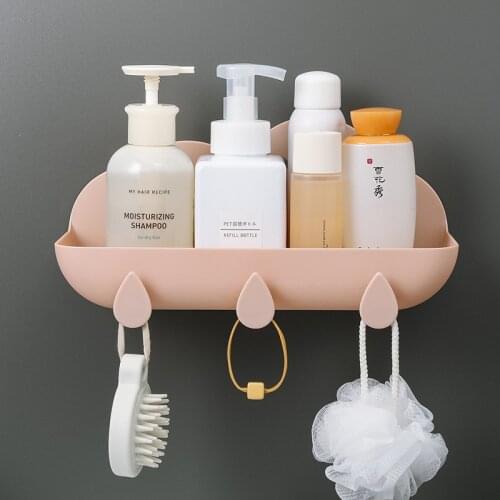 Bathroom Storage Rack Wall Shower Shelf Multifunctional Cloud Shelves Perforation-Free Non-Marking Paste Bathroom Accessories
