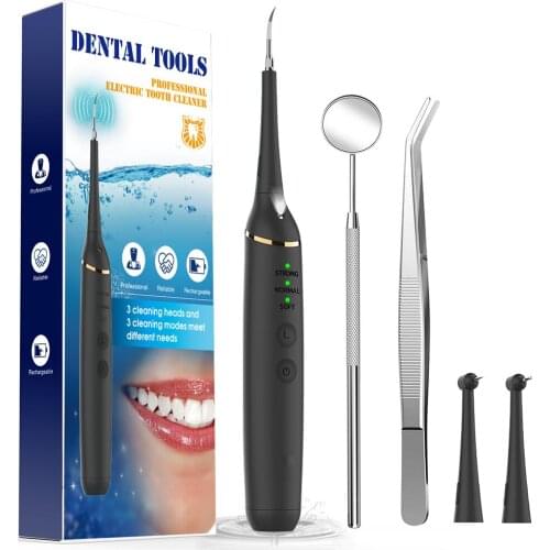 Household Dental Calculus Remover Electric Tartar Remover Woodpecker Scaler Sonic Whitening USB Tooth Cleaner Brush Head Set Kit