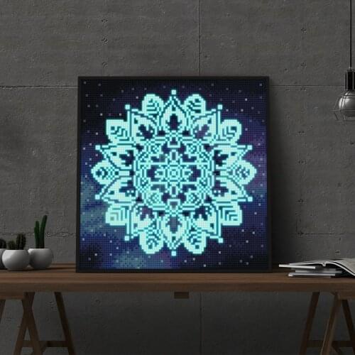LED Diamond Painting Sky Mandala Night Light Fluorescence Diamond Embroidery Cross Stitch DIY Craft Kit Home Decoration Gift