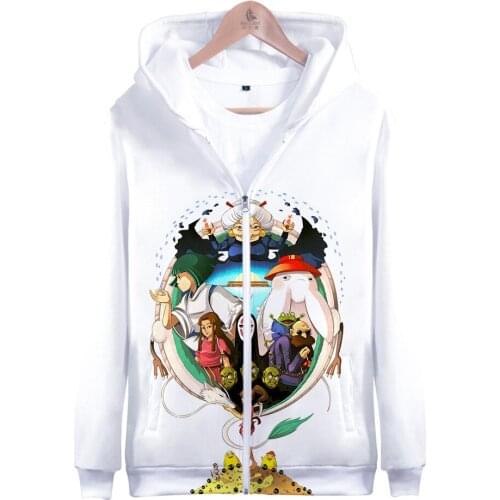 Anime Spirited Away 3D Print Women/Men Hoodies Sweatshirts A Voyage of Chihiro Miyazaki Hayao Studio Ghibli Zipper Hooded Jacket