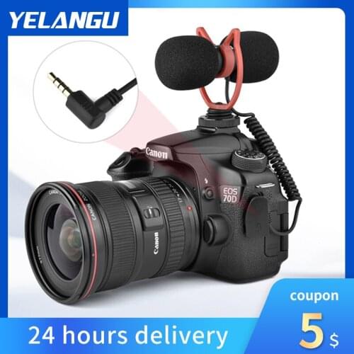 YELANGU Condenser Microphone For Professional Photo Video Camera Phone For Interview Live Recording YouTube for iphone12 Xiaomi