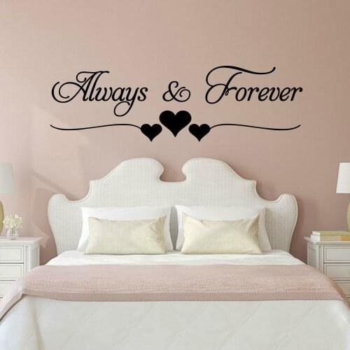 WJWY Romantic Love Always Forever Wall Stickers Living Room Wall Decoration Bedroom Home Decor Vinyl Wall Decals Art Murals