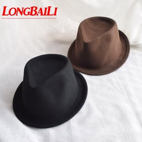 Winter 59cm Headsize Wool Felt Fedora Hats For Men Chapeu Masculino Panama Hats Jazz Caps Free Shipping SDDW025