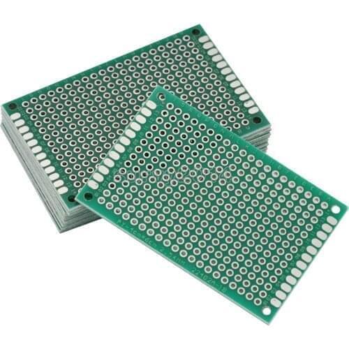 10PCS FR-4 Double Side Prototype PCB 280 Points Hole Tinned Universal Breadboard 4x6cm 40mmx60mm