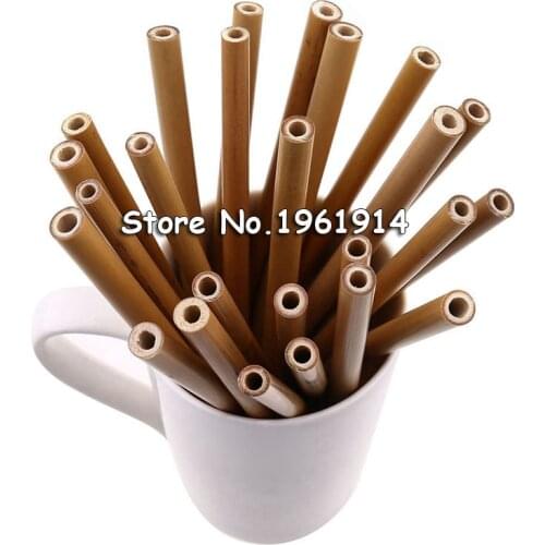 25 Pcs Bamboo Straw Reusable Straw 20cm Organic Bamboo Drinking Straws Natural Wood Straws For Party Birthday Wedding Bar Tool