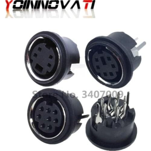 100pcs PS2 S Terminal Jack/Socket Female Jacks PS2 4P 5P 6P 8P Round DIP Connector