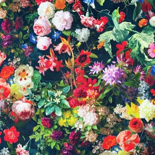 110cm Width beautiful garden flowe cotton fabric Patchwork Sewing Quilting woman shirt clothes handmade scarf decoration