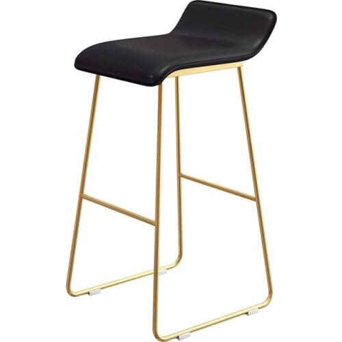 2019 Nordic Simple Bar Stools Golden Leg Cafe Lounge Stool Wrought Iron Gold High Chair Padded Bar Chairs Stools