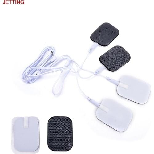 4Pcs Tens Physiotherapy Machine Ems Nerve Muscle Stimulator Slimming Massager Electrode Patch+ 1Pc Wires Cable