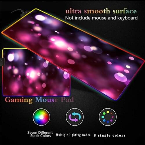 Purple Hazy Gradient RGB Computer Large Gaming Mouse Pad XXL30X80CM Mouse Pad LED Gamer Mause Carpet Multi-purpose Desk Pad CSGO