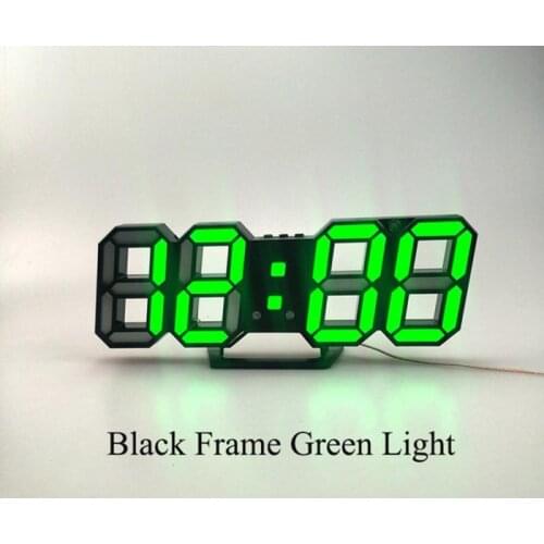 3D LED Digital Wall Clocks 24 / 12 Hours Display 3 Brightness Levels Dimmable Nightlight Snooze Function for Home Kitchen Office