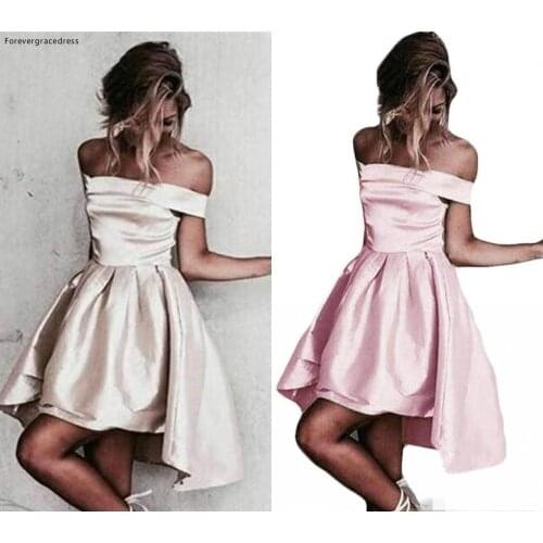Cheap Modern Off Shoulder Cocktail Dress A Line Short Mini Semi Club Wear Homecoming Party Dress Plus Size Custom Make