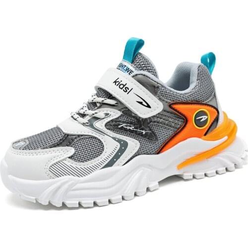 Children Casual Shoes For Boys Sneakers Kids Shoes Girls Sneakers Breathable Mesh Rubber Hook&Loop Fashion Antti-slippery School