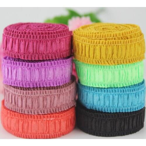 10 yards 13mm single face elastic velvet ribbon sewing elastic webbing ruffle elastic band for underwear