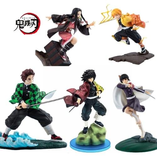 Kimetsu no Yaiba Anime Figure Nezuko Tanjirou Zenitsu Inosuke Giyuu Shinobu Tsuyuri Kanao PVC Toy Demon Slayer Action Figma Doll