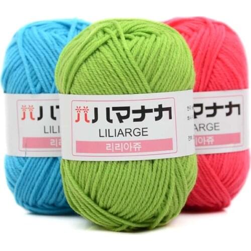 50g/Pack Soft Warm Baby Yarn Milk Cotton Yarn Hand Knitted Cotton Yarn Solid ColorWoolen Thread Cotton Yarn For Crochet