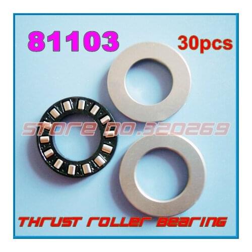 30pcs 17*30*9mm Quality Cylindrical Roller Thrust Bearing 81103 K81103TN GS81103 Seat Ring WS81103 Washer