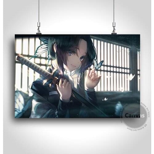 Canvas Anime Kochou Demon Slayer Pictures Home Decoration Paintings Poster HD Prints Wall Art Modular Living Room
