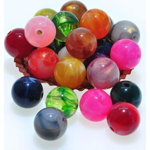 Classical Vintage Glitter Acrylic Round Beads 320pcs 14mm Loose Plastic DIY Jewelry Necklace Bracelet Beading Accessories