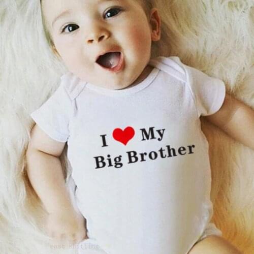 Cute I Love My Big Brother Baby Rompers Baby Boy Girl Clothes Cotton Infant Baby Jumpsuits Newborn Clothes 0-24M