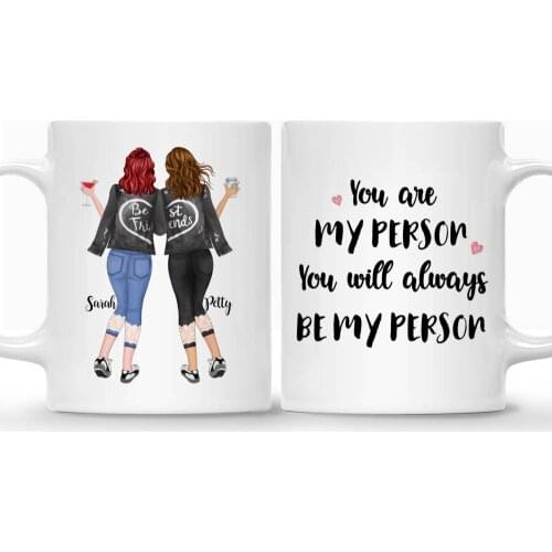 Best Friends Personalized Mug Girls Gift Coffee Mug Custom Made Cups 11/15 oz RR2067