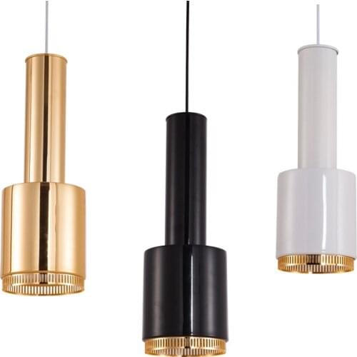 Nordic Artek Metal Led E27 Pendant Light 1 Light H44cm Black White Gold Hanging Lamp Led Bed Side Suspension Lamp Fixtures