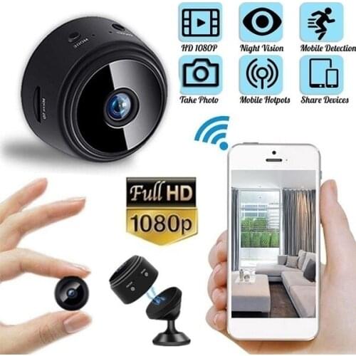 Mini WiFi Camera 1080P HD Wireless Camera Remote Control Video Camera with Night Vision Indoor Use Security Cameras