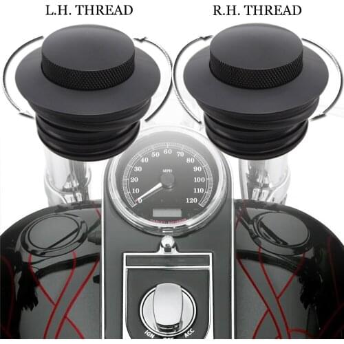 Motorcycle R&L Side Black Pop Up Gas Cap Fuel Cap Tank Cover Screw-In For Harley Big Twin Sportster XL Dyna Softail Touring 82