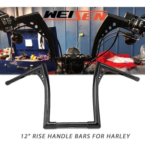 Motorcycle Handlebar 1 1/4" Fat 12" Rise Ape Hangers Handlebar For Harley Sportster XL 1200 883 Dyna & 1994-2021 Road King Model