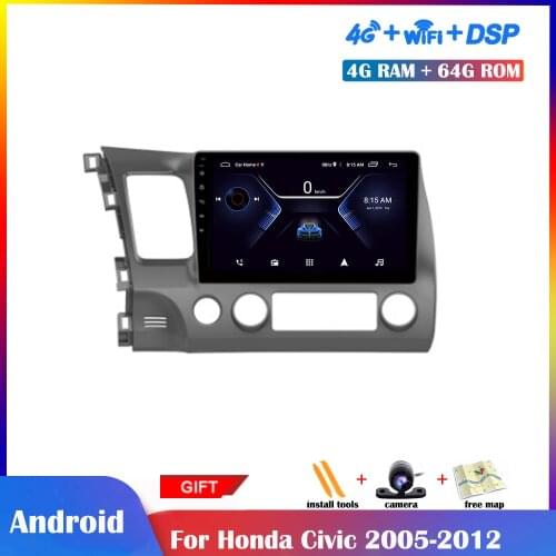10.1 inch Android Multimedia Player For Honda Civic 8 2005-2012 Car Radio Stereo GPS Navigation DSP IPS Touch Screen Wifi