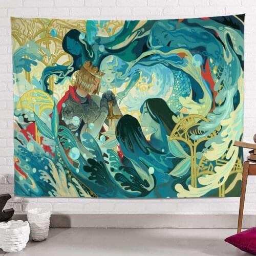 Cartoon Hanging Cloth Kawaii Room Decor Illustration Decoration Background Cloth Bedroom Tapestry Home Decoration Accessories