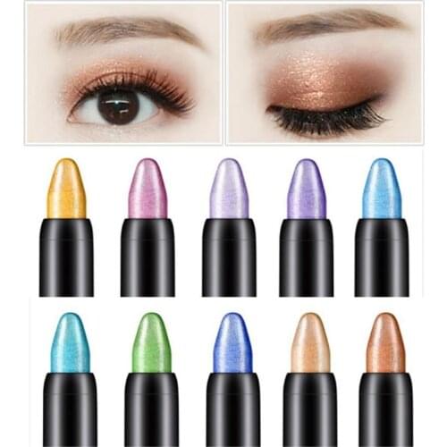 New Professional Beauty Highlighter Eyeshadow Pencil Waterproof Cosmetic Glitter Eye Shadow 16 Colors Women Beauty Pen