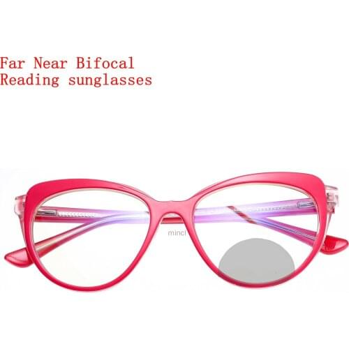 Transition Sunglasses Photochromic Bifocals Reading Glasses Magnifier Women Men Look Near Far Presbyopia Reader with Diopter NX