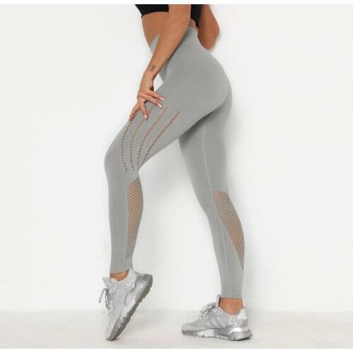 Sexy gym clothing seamless leggings sport women fitness butt lift mesh yoga capri pants high waist women push up runing tights